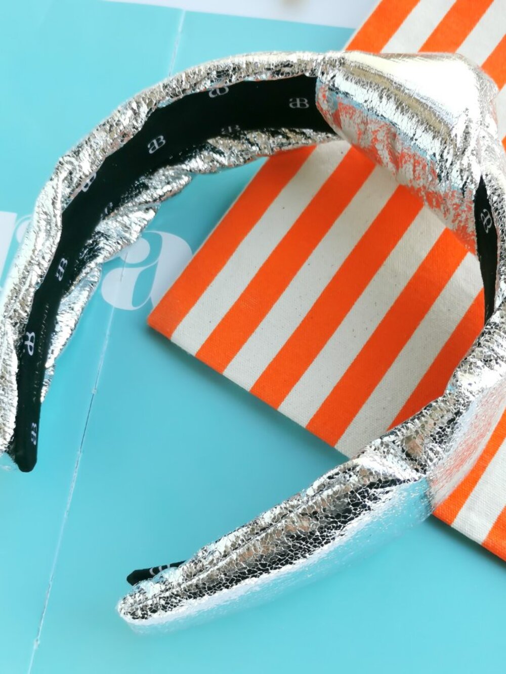 Alicia Bonnie Metallic Silver Knotted Headband